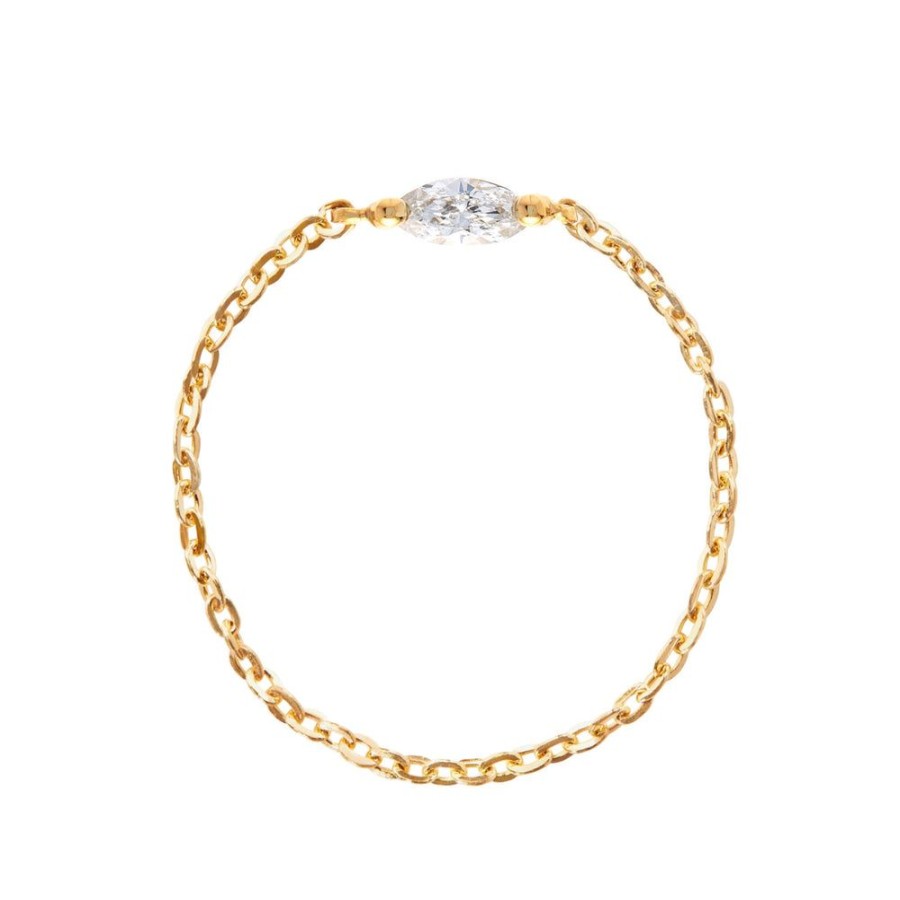 Jewelry YI Collection Chain Rings | Diamond Marquise Chain Ring