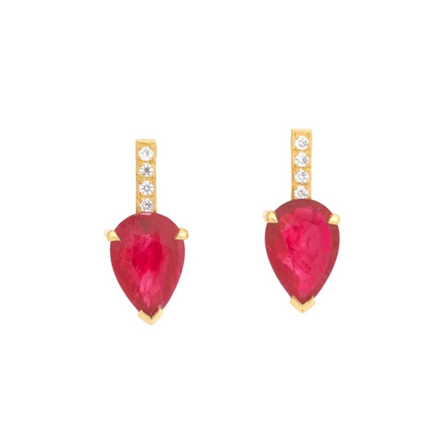 Jewelry YI Collection | Ruby & Diamond Arrow Earrings