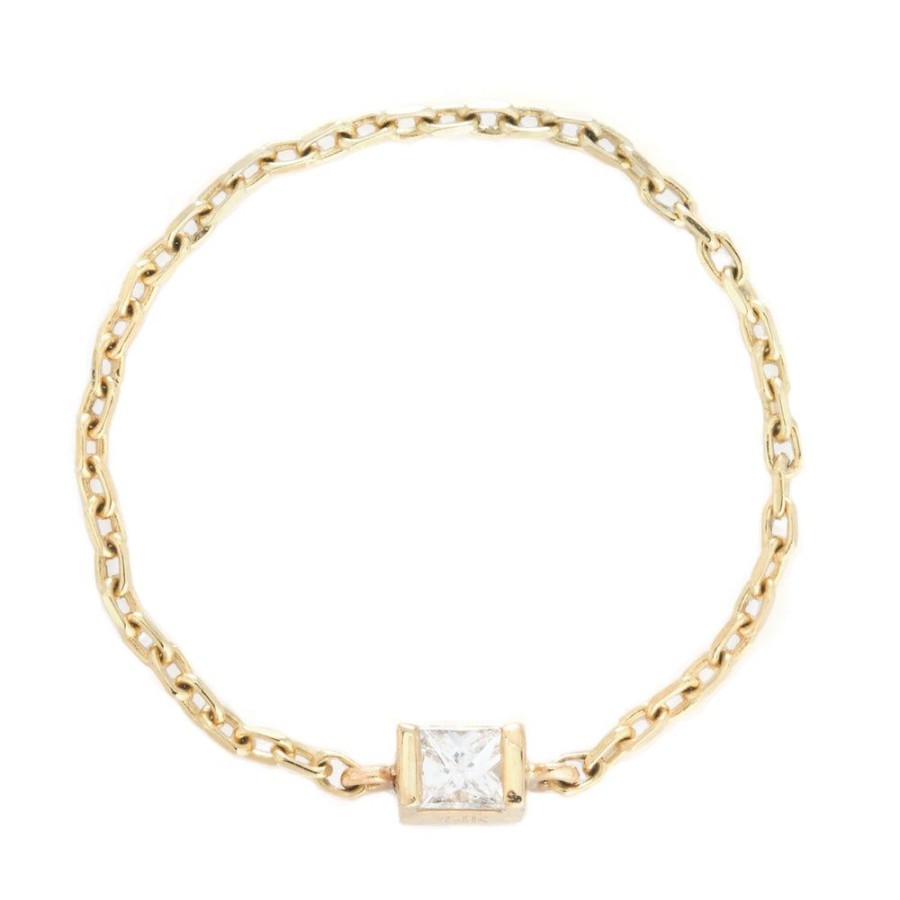 Jewelry YI Collection Single Gemstones | Diamond Princess Cut Chain Ring