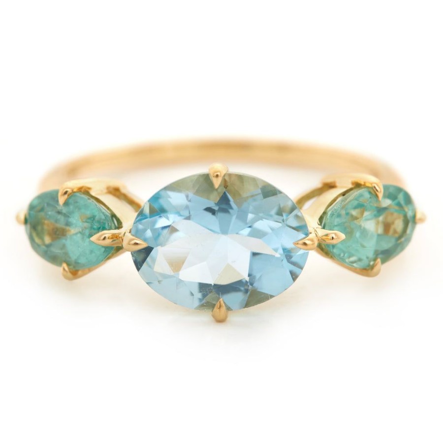 Jewelry YI Collection Triplets | Aquamarine & Apatite Macaroon Ring