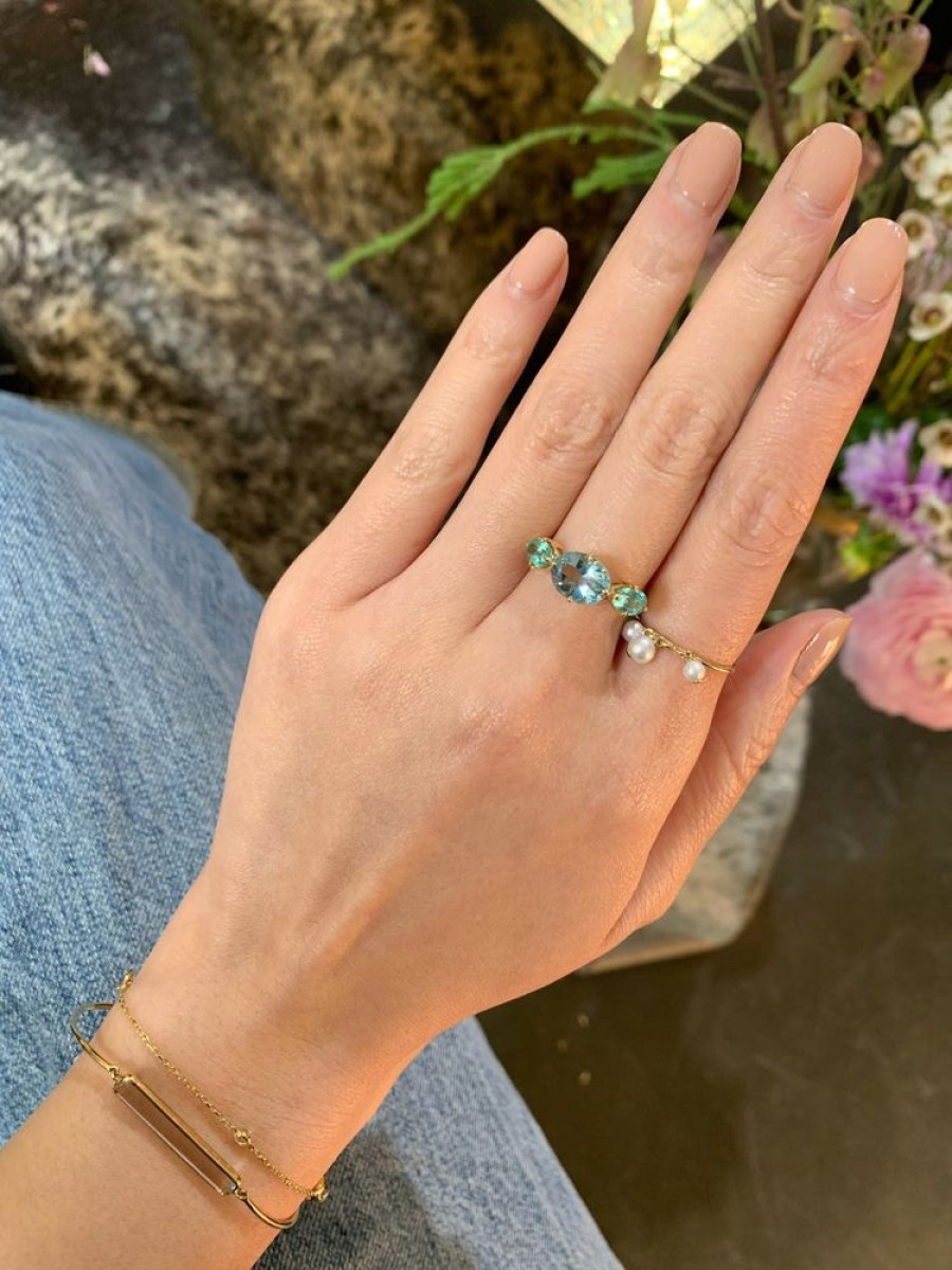 Jewelry YI Collection Triplets | Aquamarine & Apatite Macaroon Ring