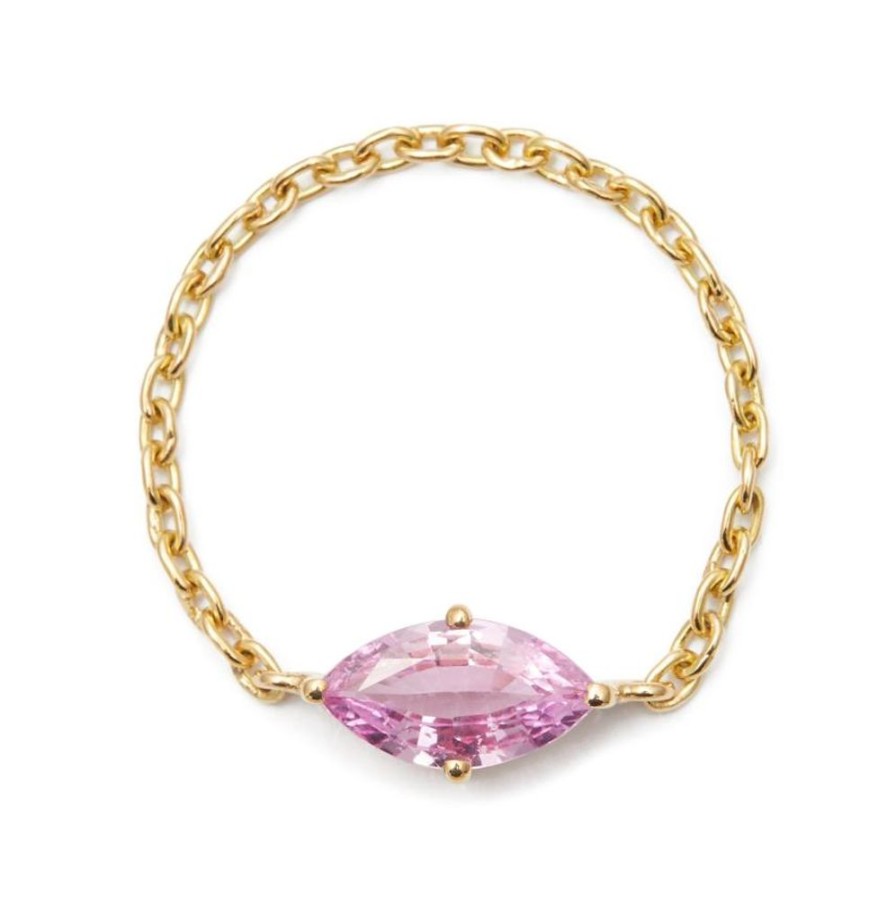 Jewelry YI Collection Chain Rings | Pink Sapphire Marquise Supreme Chain Ring