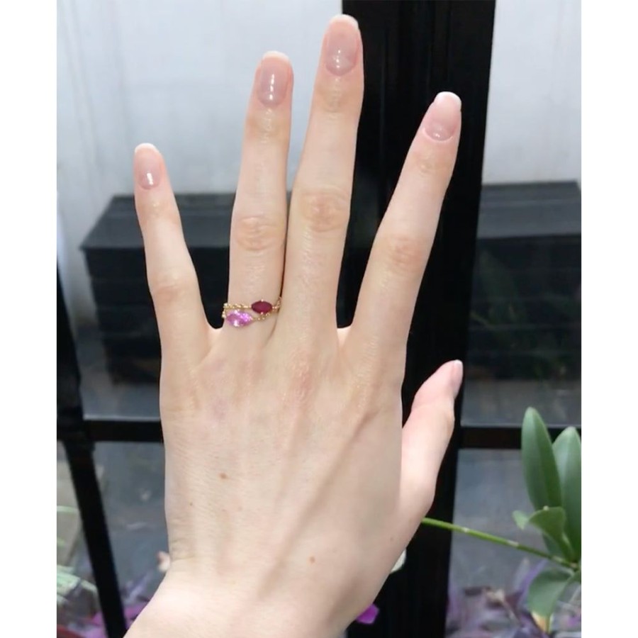 Jewelry YI Collection Chain Rings | Pink Sapphire Marquise Supreme Chain Ring