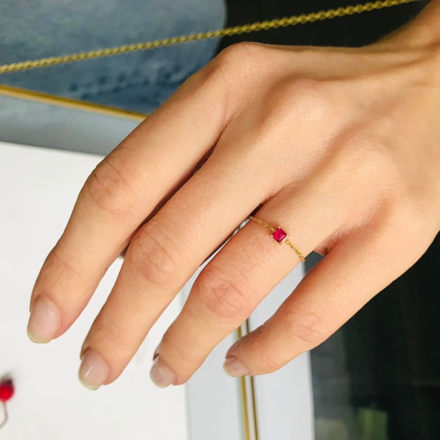 Jewelry YI Collection Single Gemstones | Ruby Chain Ring