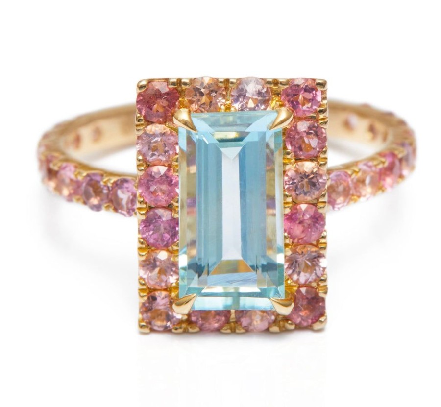 Jewelry YI Collection Something Bigger | Aquamarine & Pink Tourmaline Candy Ring