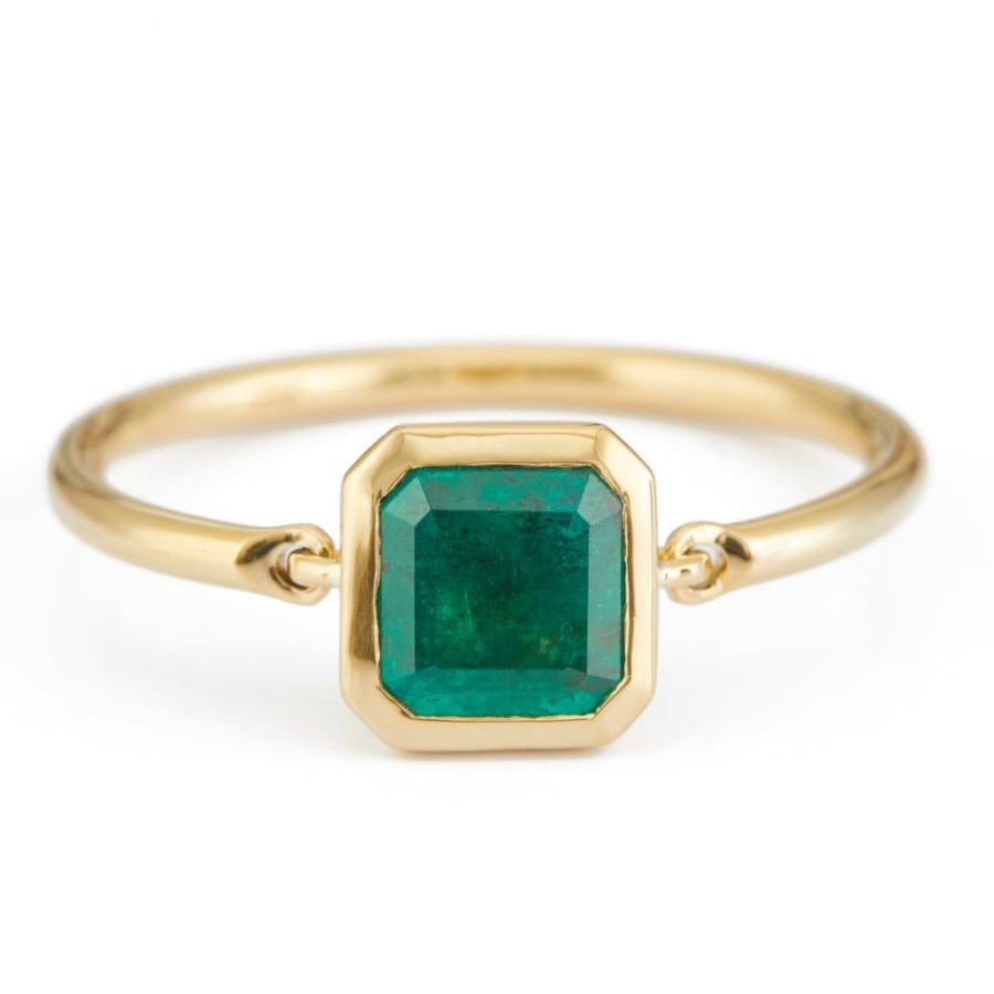 Jewelry YI Collection Single Gemstones | Emerald Classic Button Ring