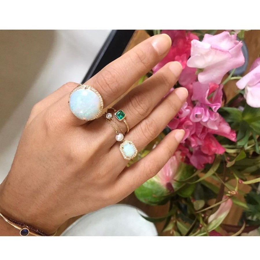 Jewelry YI Collection Single Gemstones | Emerald Classic Button Ring