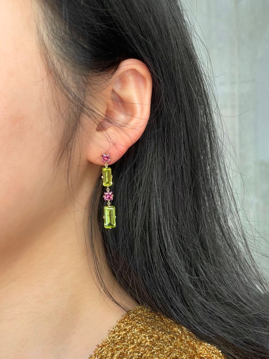 Jewelry YI Collection | Peridot & Rhodolite Dionysus Earrings