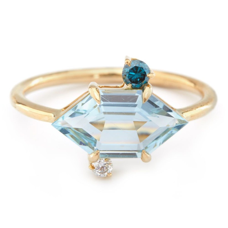 Jewelry YI Collection | Aquamarine & Diamond Puzzle Ring