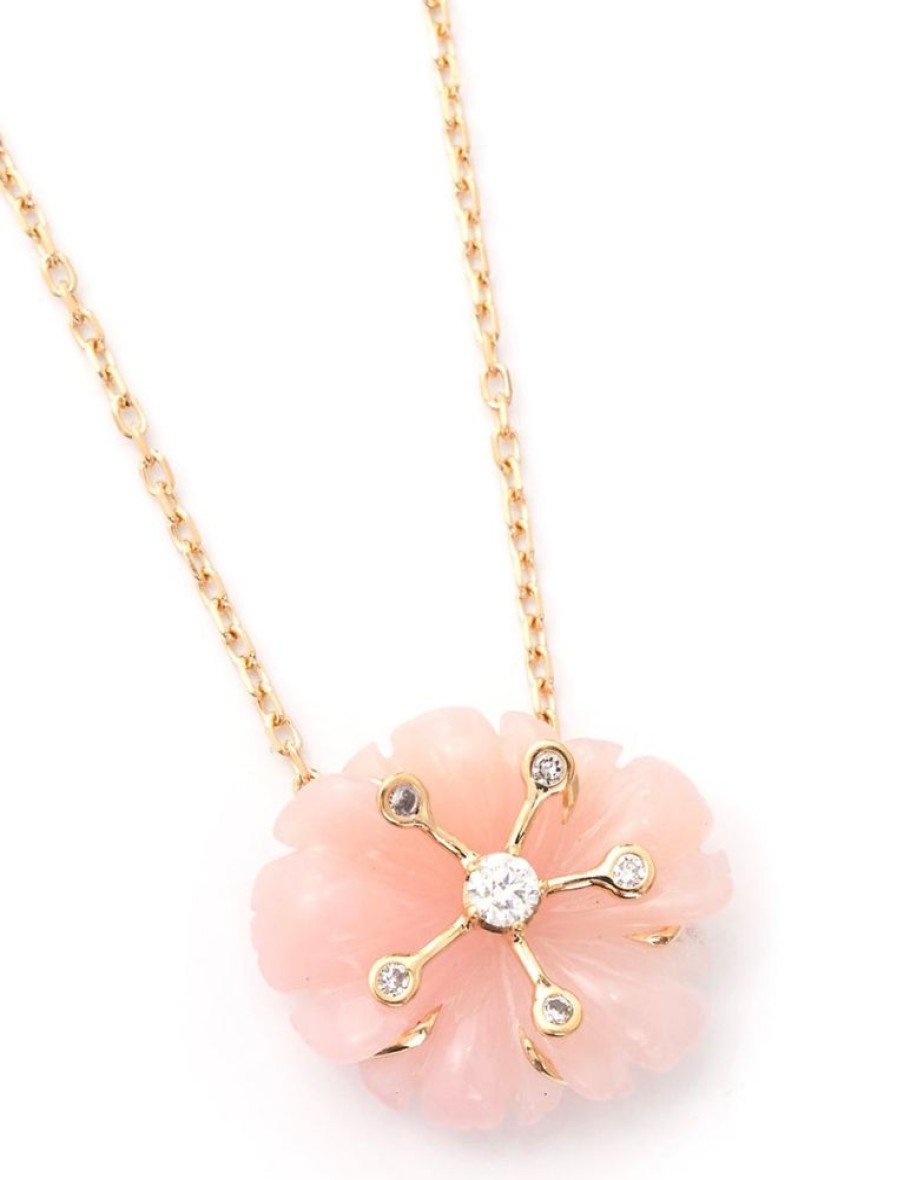 Jewelry YI Collection | Pink Opal & Diamond Flora Necklace