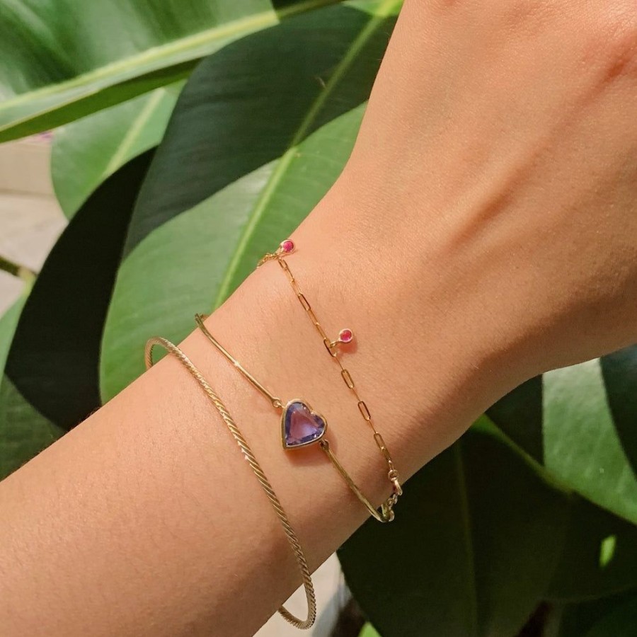 Jewelry YI Collection | Ruby Dot Paperclip Bracelet