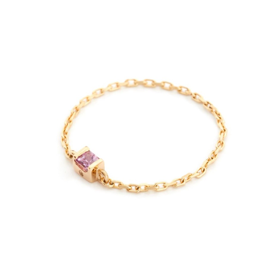 Jewelry YI Collection Single Gemstones | Pink Sapphire Petite Chain Ring