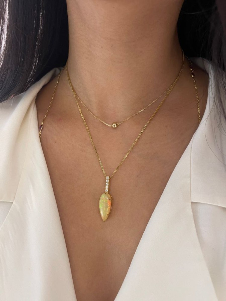 Jewelry YI Collection | Opal & Diamond Arrow Supreme Necklace