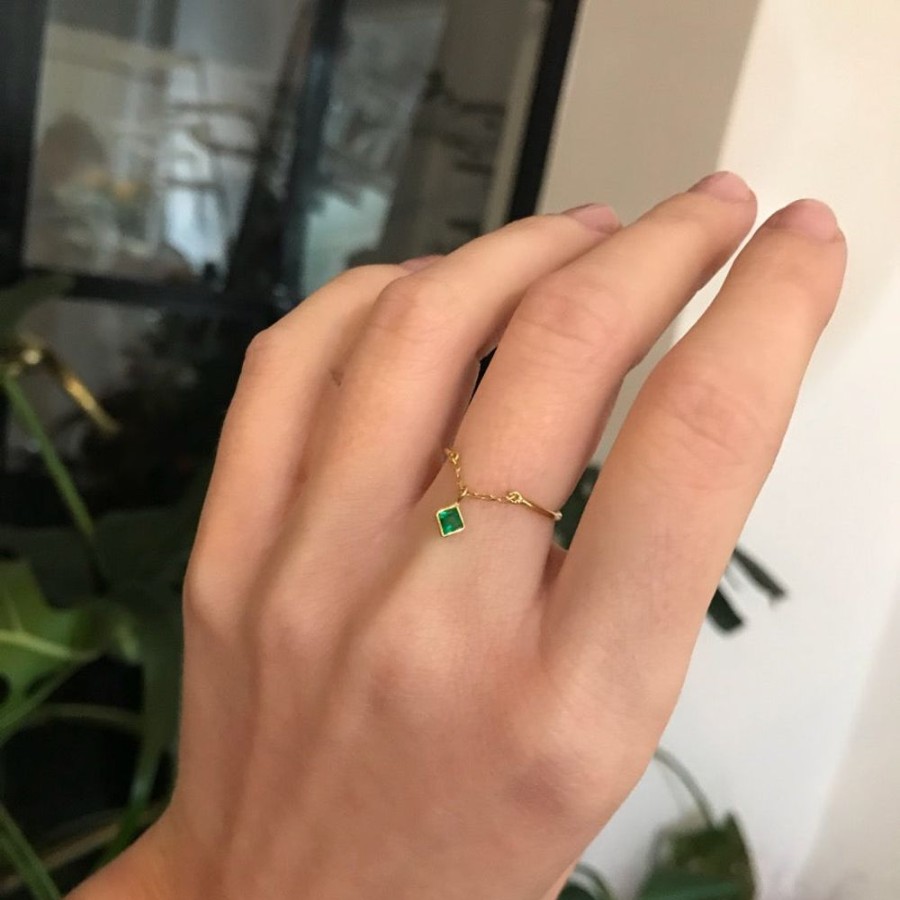 Jewelry YI Collection Single Gemstones | Yi Collection X Opening Ceremony Emerald Ring: Silver With 14K Gold Plating