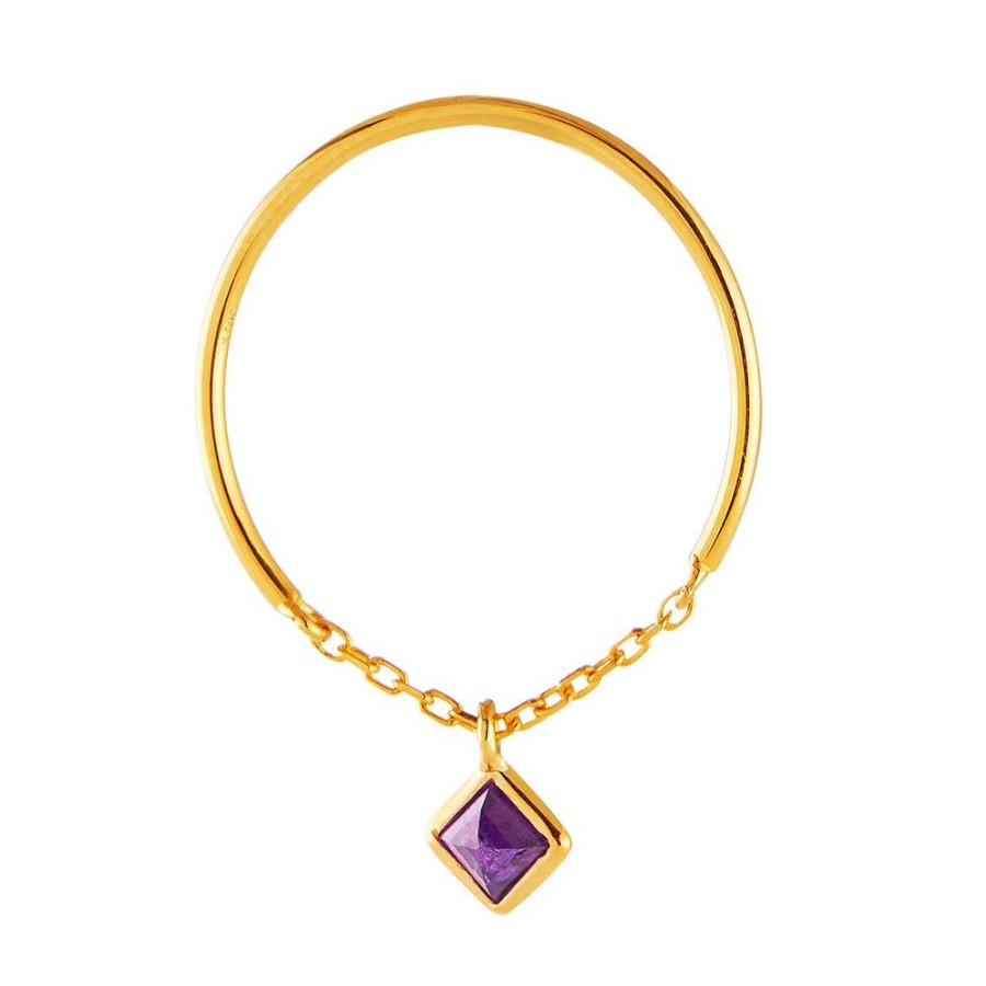 Jewelry YI Collection Single Gemstones | Yi Collection X Opening Ceremony February Amethyst Half Chain Ring