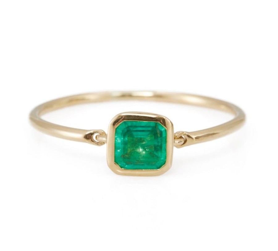 Jewelry YI Collection Single Gemstones | Emerald Petite Button Ring