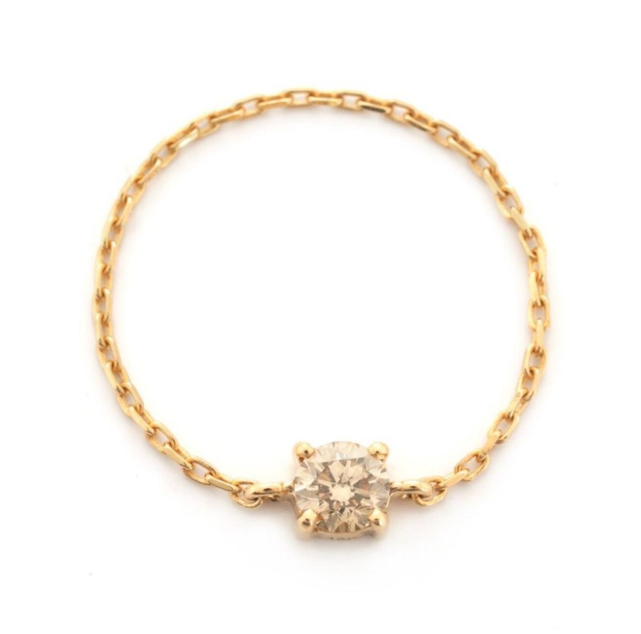 Jewelry YI Collection Diamonds | Champagne Diamond Dot Chain Ring