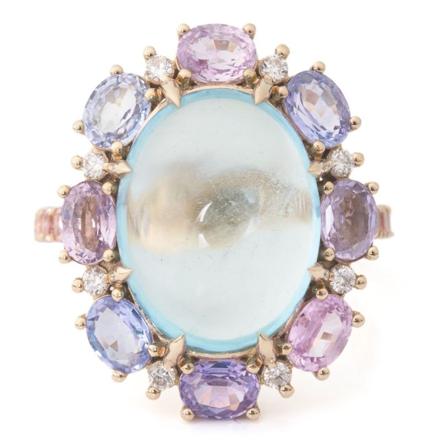 Jewelry YI Collection Something Bigger | Aquamarine Spinel & Diamond Anastasia Ring