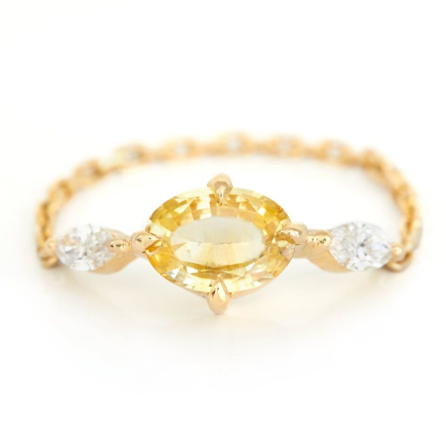 Jewelry YI Collection Triplets | Yellow Sapphire & Diamond Dream Weaver Chain Ring