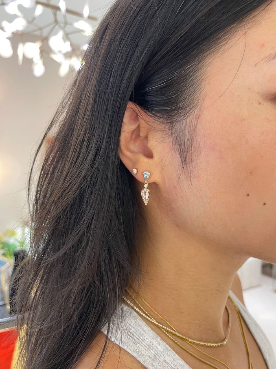 Jewelry YI Collection | Aquamarine & Morganite & Diamond Earrings