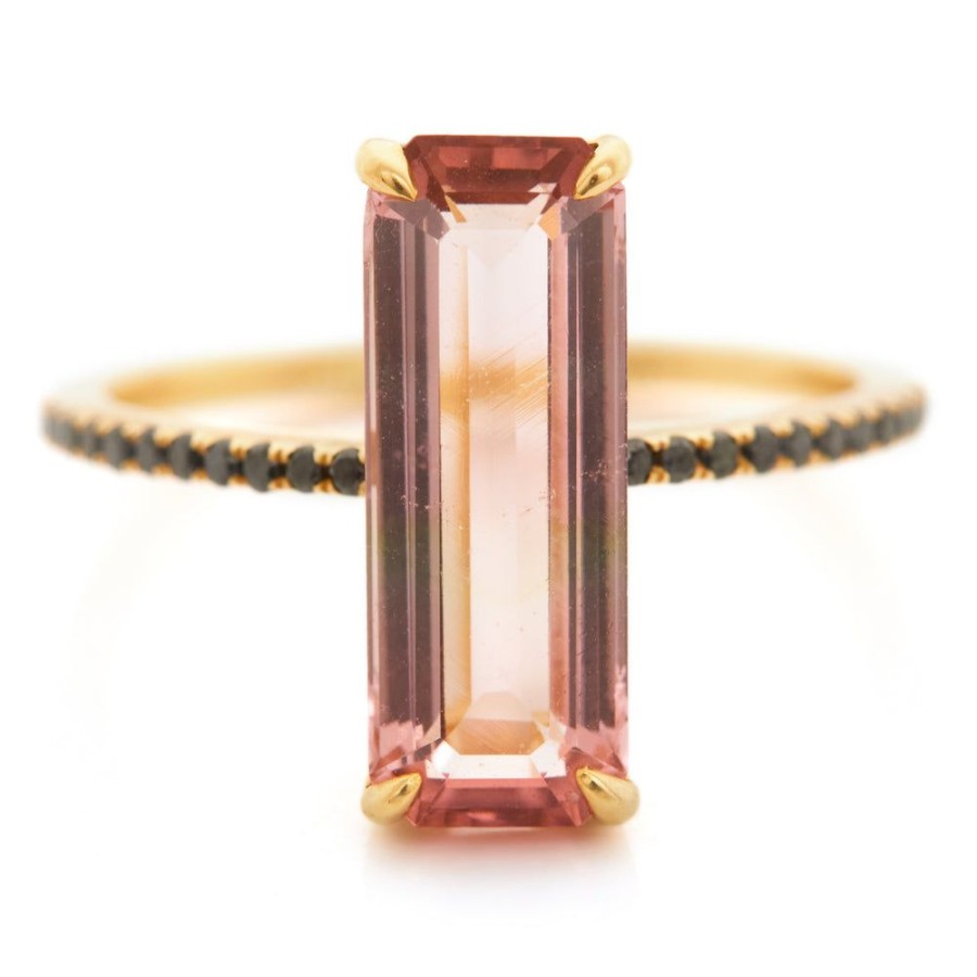 Jewelry YI Collection Something Bigger | Pink Tourmaline & Black Diamond Ring