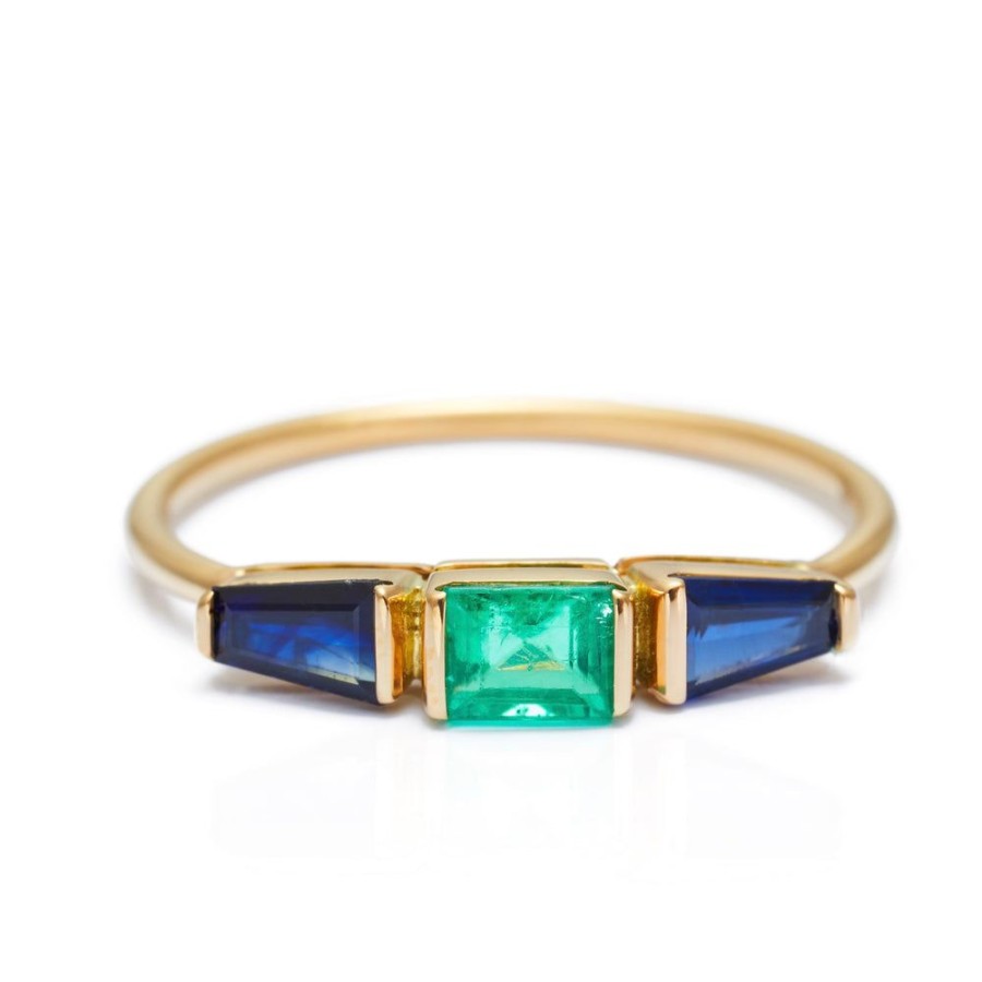 Jewelry YI Collection Something Bigger | Blue Sapphire & Emerald Triplet Ring