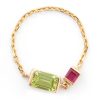 Jewelry YI Collection Chain Rings | Peridot & Ruby Chain Ring