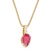 Jewelry YI Collection | Rubellite And Diamond Arrow Pendant Necklace