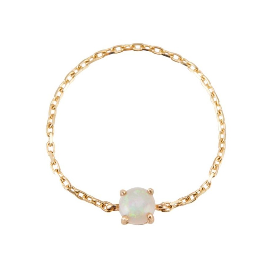 Jewelry YI Collection Chain Rings | Opal Dot Chain Ring