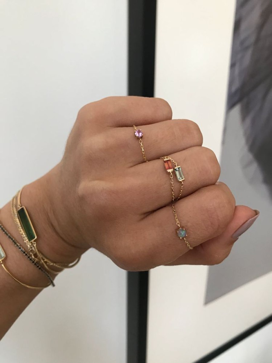 Jewelry YI Collection Chain Rings | Opal Dot Chain Ring