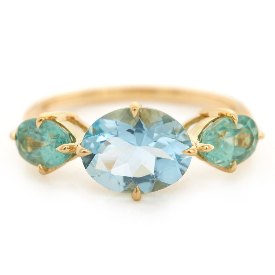 Jewelry YI Collection Something Bigger | Aquamarine & Apatite Macaroon Ring