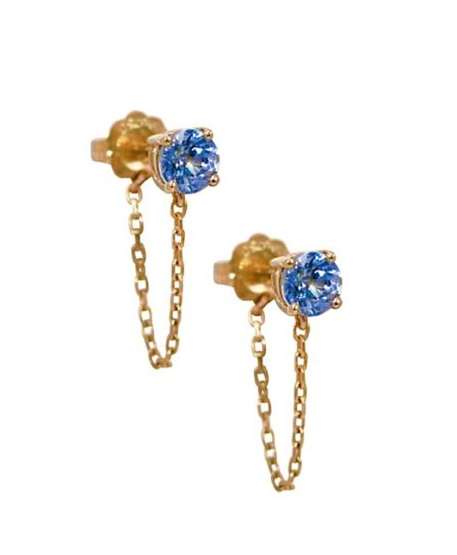 Jewelry YI Collection | Ceylon Sapphire Chain Earrings