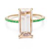 Jewelry YI Collection Something Bigger | Morganite & Emerald Spring Ring