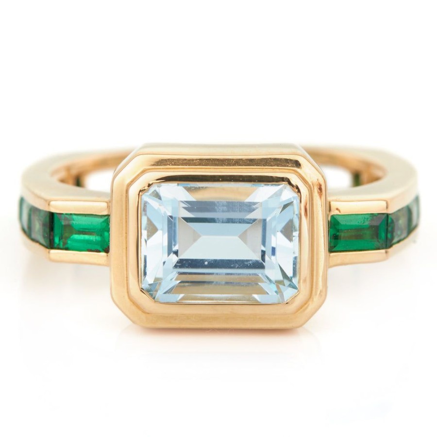 Jewelry YI Collection Something Bigger | Aquamarine & Tsavorite Circa Ring