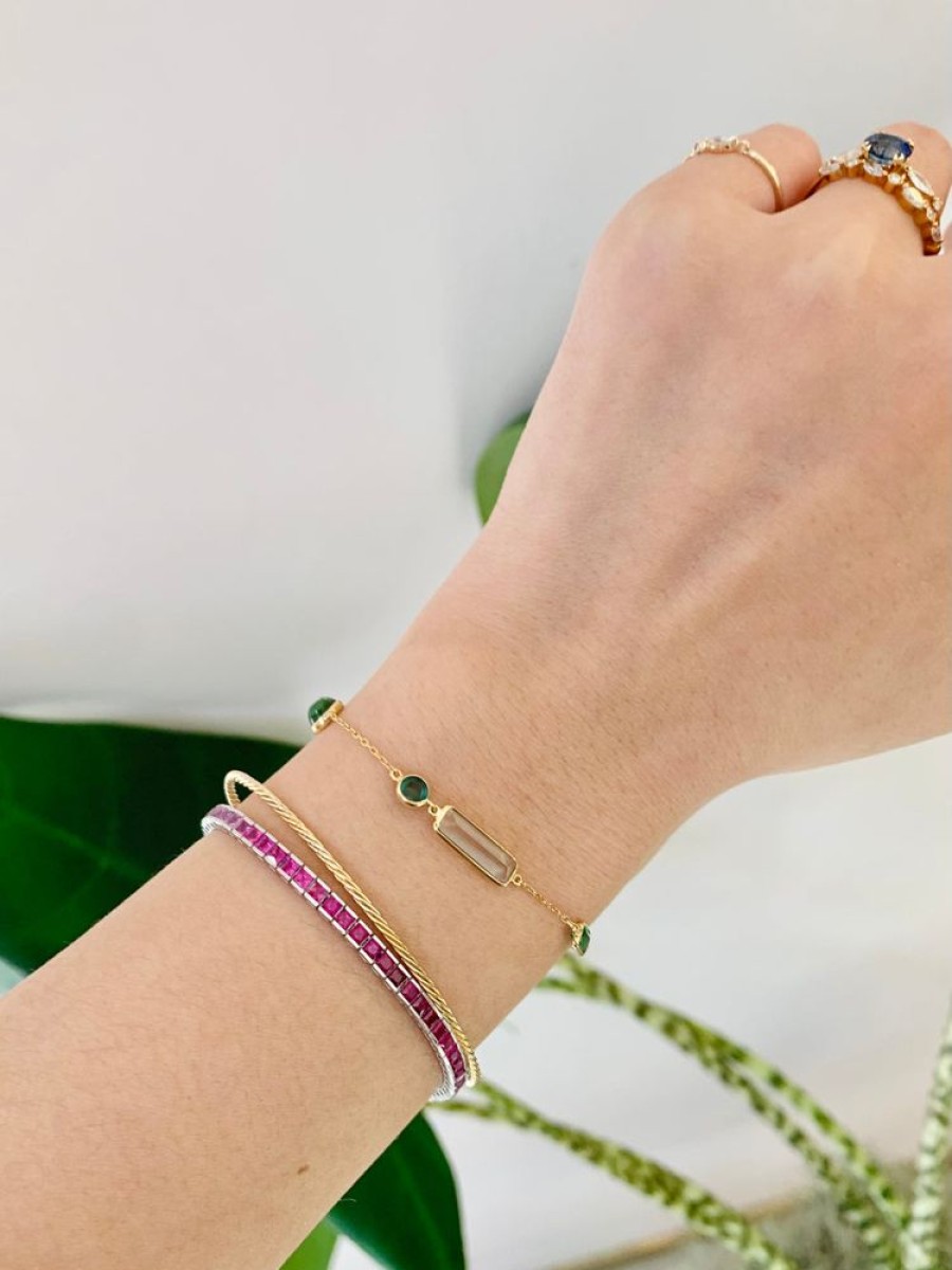 Jewelry YI Collection | Ruby & Pink Sapphire Ombre Tennis Bracelet