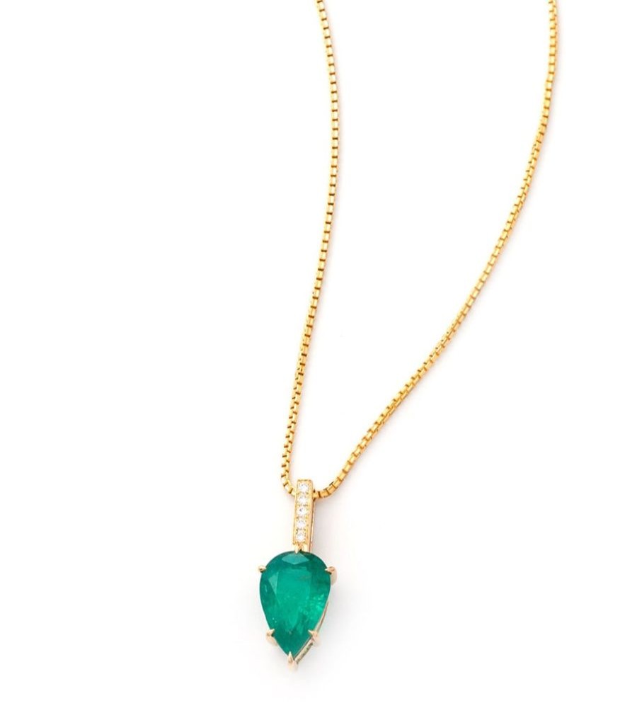 Jewelry YI Collection | Emerald & Diamond Arrow Necklace