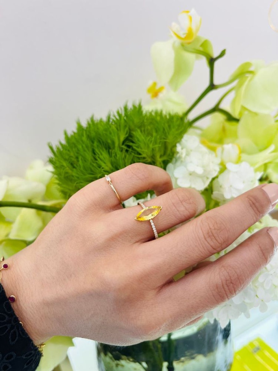 Jewelry YI Collection Something Bigger | Yellow Sapphire & Diamond Charm Ring