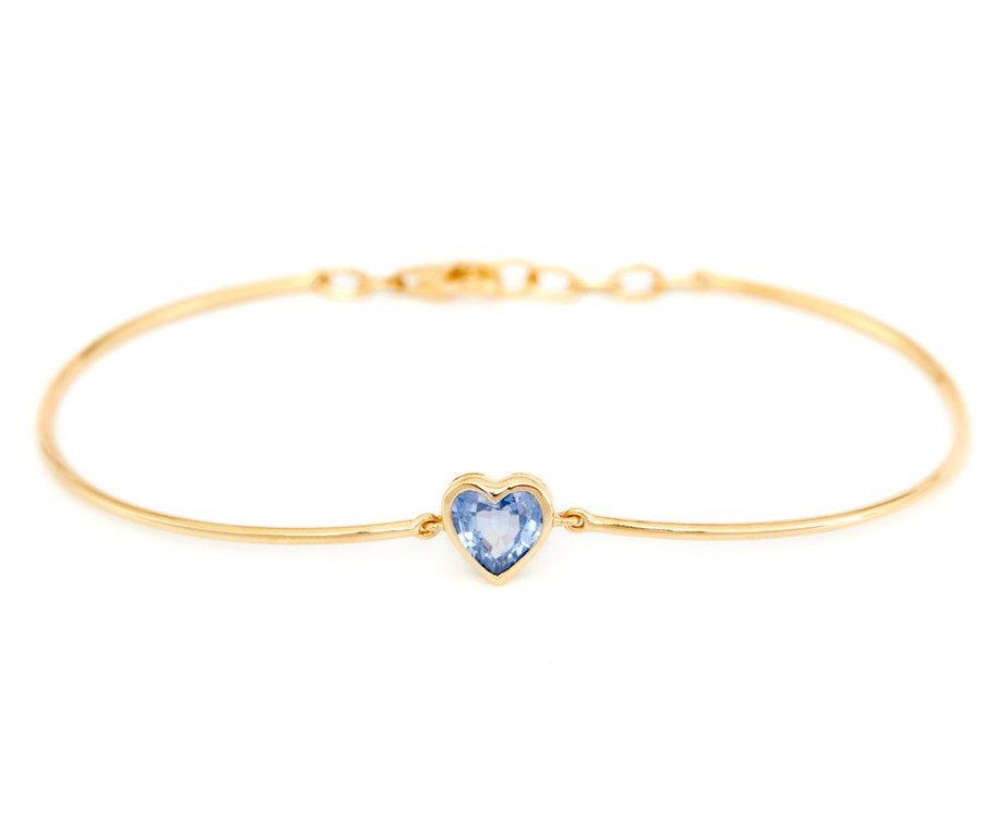 Jewelry YI Collection | Blue Sapphire Heart Bangle