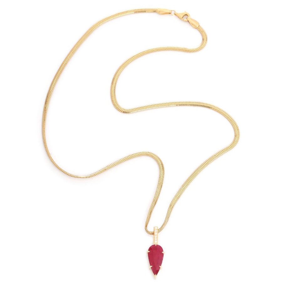 Jewelry YI Collection | Ruby & Diamond Arrow Supreme Necklace