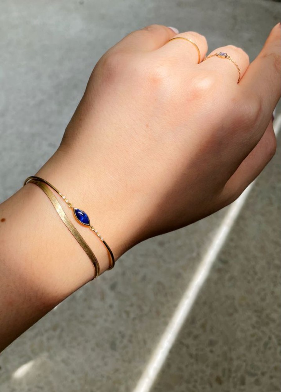 Jewelry YI Collection | Sapphire Marquise & Diamond Bangle