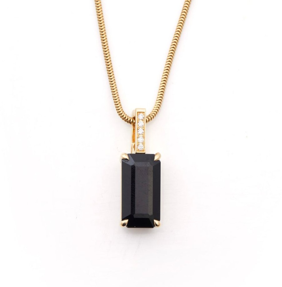 Jewelry YI Collection | Black Tourmaline And Diamond Protection Pendant