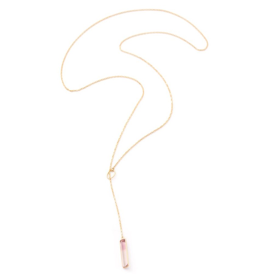 Jewelry YI Collection | Pink Tourmaline Lariat Necklace