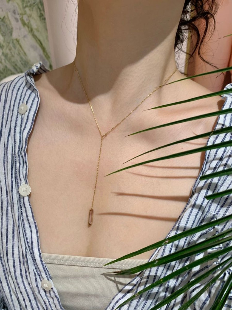 Jewelry YI Collection | Pink Tourmaline Lariat Necklace