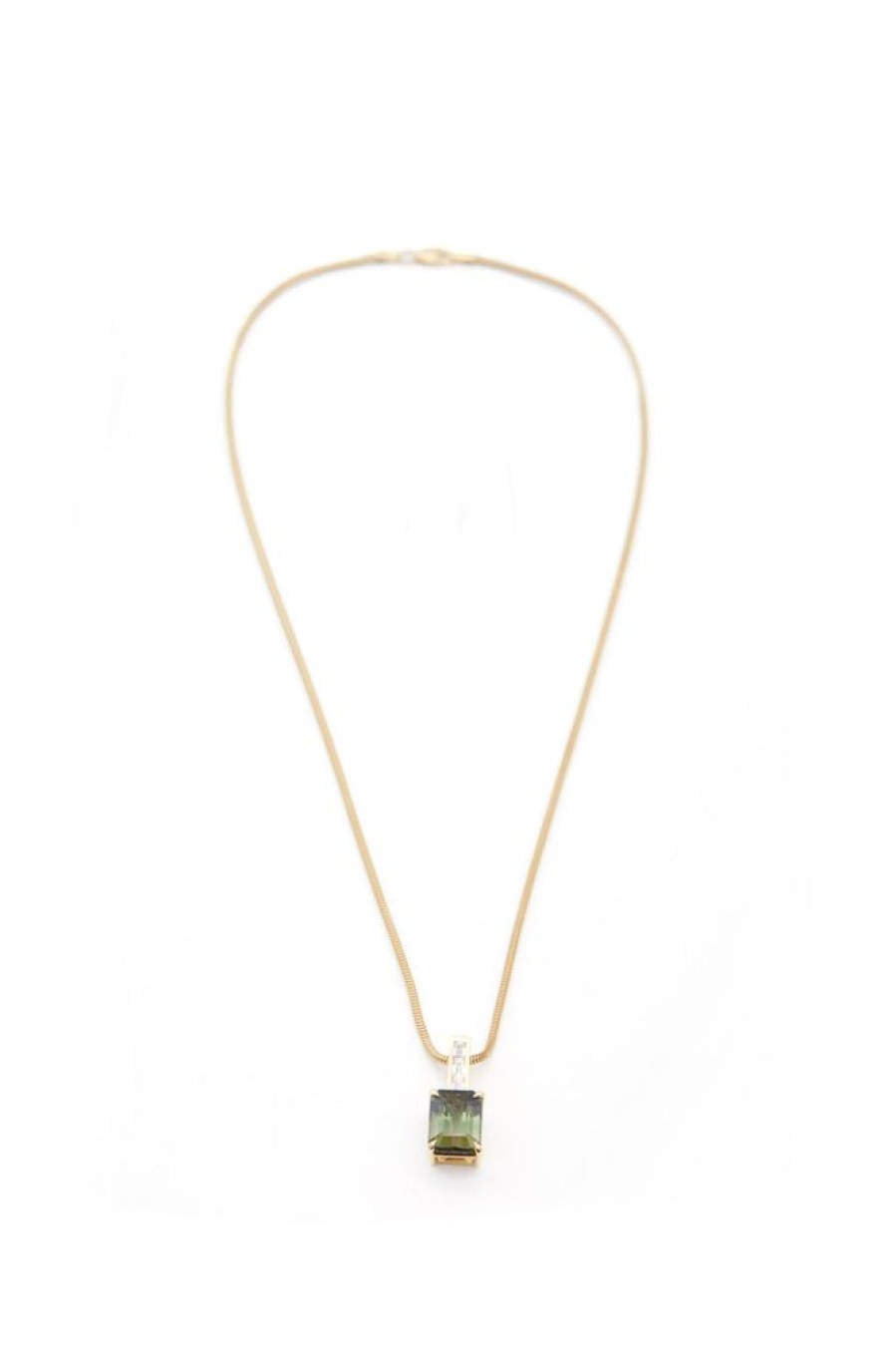 Jewelry YI Collection | Green Ombre Tourmaline & Diamond Supreme Pendant Necklace