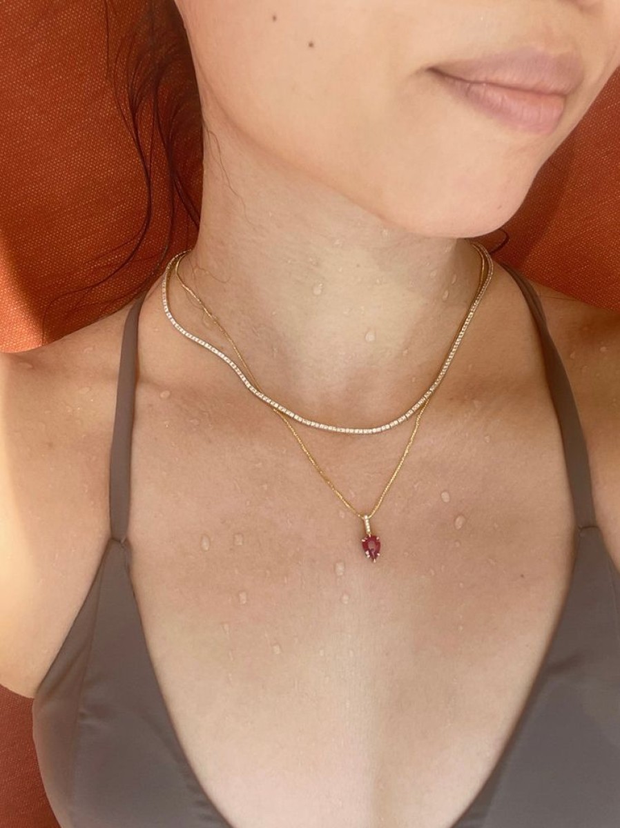 Jewelry YI Collection | Ruby & Diamond Arrow Necklace