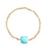 Jewelry YI Collection Single Gemstones | Turquoise Dot Chain Ring