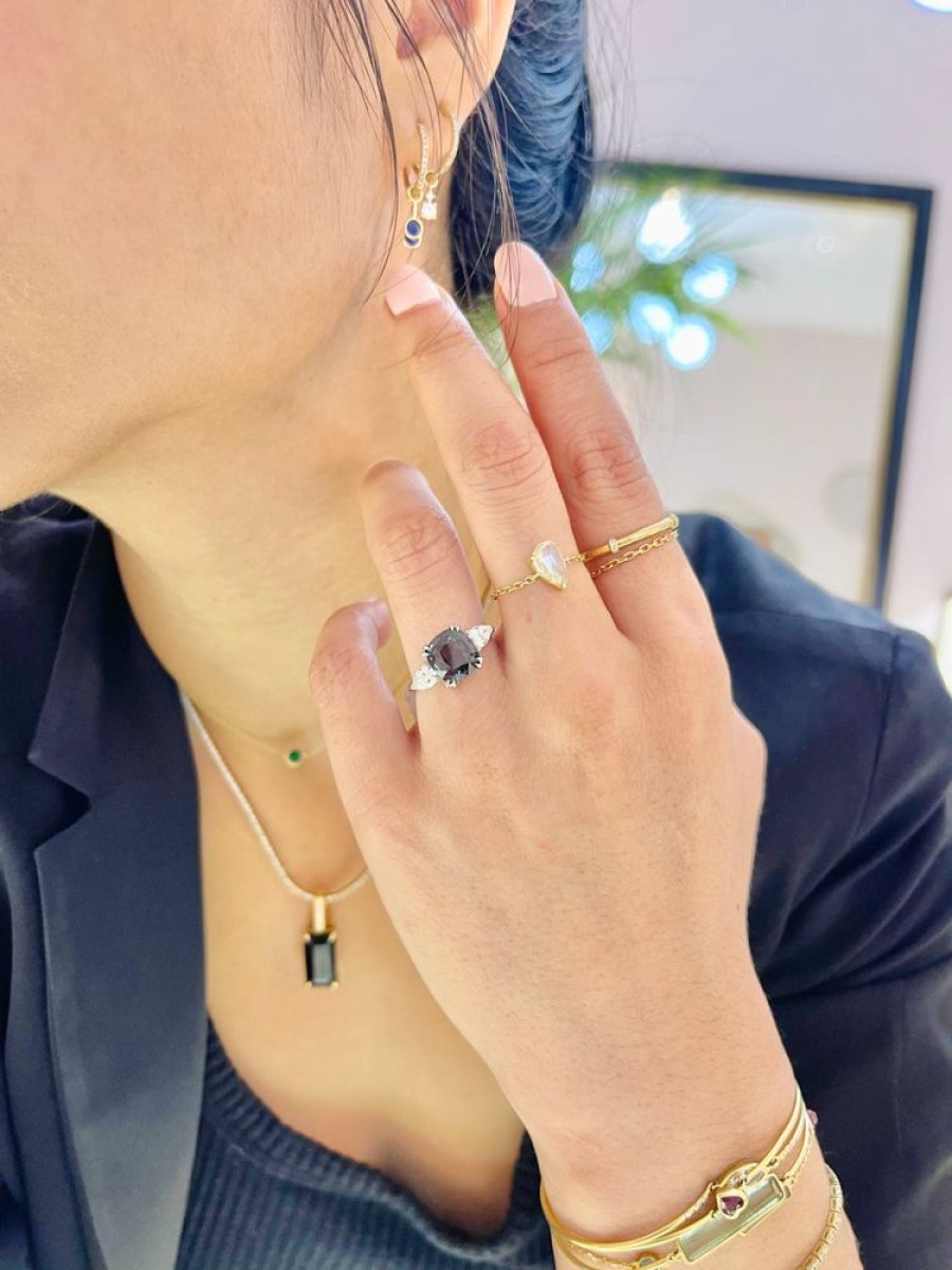 Jewelry YI Collection Something Bigger | Grey Spinel & Diamond Forever Love Ring