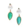 Jewelry YI Collection | Pearl Emerald And Tsavorite Spike Earrings