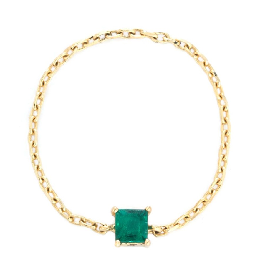 Jewelry YI Collection Chain Rings | Emerald Chain Ring