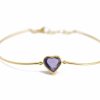 Jewelry YI Collection | Purple Sapphire Heart Bangle